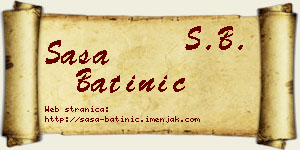 Saša Batinić vizit kartica